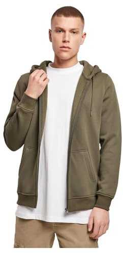 Build Your Brand Herren Kapuzenjacke Heavy Zip Hoody, lässiger Männer Kapuzenpullover mit Reißverschluss, Größen S - 5XL