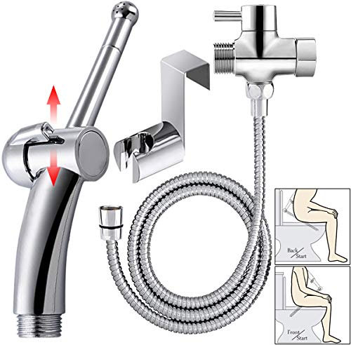 SOOSI Hand Held Bidet Toilet Sprayer Kit Bathroom Cloth Diaper Washer Portable Shower Sprayer Stainless Steel Spray for Personal Hygiene