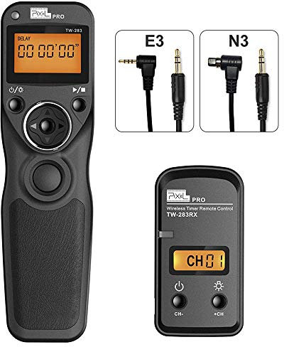 Kabellose Fernauslöser, Pixel 2,4GHz Funk-Fernauslöser Timer Fernbedienung Drahtauslöser TW-283 E3/N3 Kompatibel für Canon EOS 1300D 1200D 1000D 760D 750D 5D Mark IV 7D Mark II