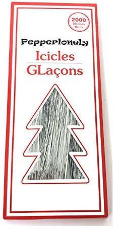 PEPPERLONELY 2000 Strands Icicles Tinsel Tree Christmas Decorations, Silver