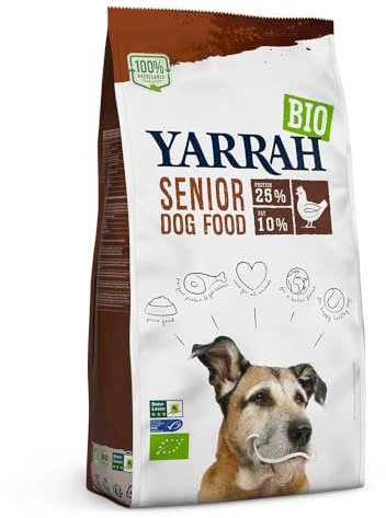 YARRAH Senior Nahrhaftes Bio-Trockenfutter für Hunde – für ältere Hunde Aller Rassen | Exquisite Biologische Hundebrocken mit Huhn ohne Getreide, 2kg | 100% biologisch & frei von künstlichen Zusätzen