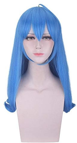 Anime Bilibili Maskottchen 22 33 Blaue Perücke Cosplay Kostüm Synthetisches Haar Halloween Kostüm Party Spiel Perücken Für Frauen + Kostenlose Mütze PL-340