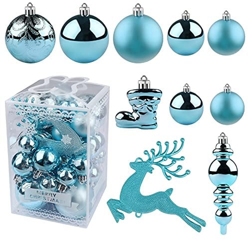 Kalolary 30PCS Christmas Ball Ornament, Shatterproof Christmas Decorations Tree Balls Hanging Ball for Xmas Wedding Party Festival Decorations(Blue)