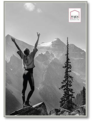 HAES DECO EF8S Bilderrahmen/Fotorahmen, Kunststoff, Easy Frame, silberfarben, 50 x 70 cm