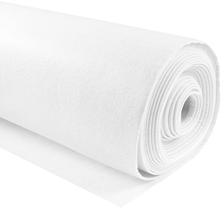 Waschbarer Bastelfilz 1,5mm 27 Farben Meterware Filz Zuschnitt ab 1m x 90cm Dekofilz Filzstoff, Farbe:weiß