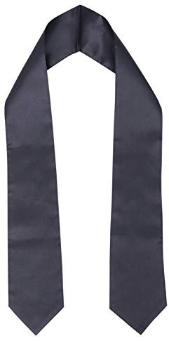 PRETYZOOM Graduation Stole Abschluss Talar Zubehör Plain Graduation Stola Einfarbig Graduation Stola Schärpe von 2021 Graduation Kostüm Zubehör Unisex (Schwarz) Abschluss Robe Master Schärpe Abschluss