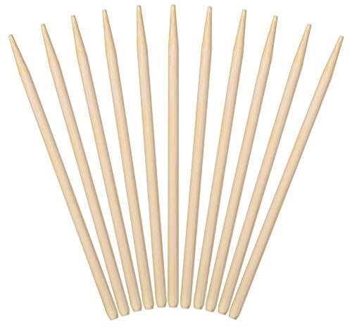 Minisland Premium 5.5 Inch Bamboo Skewers 5mm Thick Short Semi-point Caramel Candy Apple Corn Dog Sticks 100 Counts -MSL168