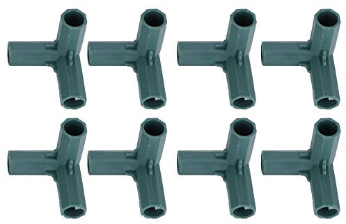 Tiiyee 3 Way Greenhouse Frame Connector, Plant Stakes Gardening Framework Stakesframe Plastic Corner Connectors Fencing Cane Rods for Garden Netting Supports Cages Fruit Frames 8pcs