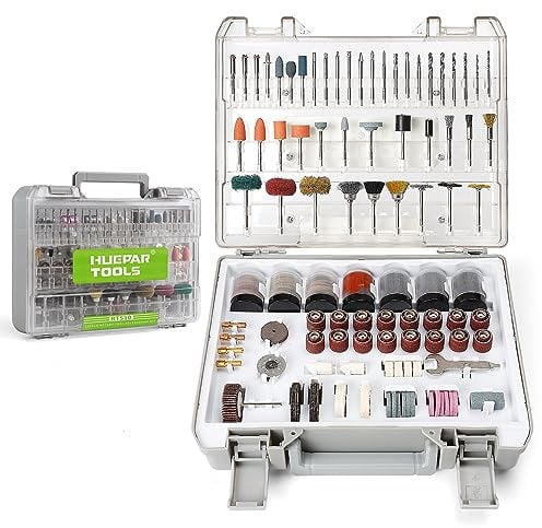 Huepar Tools Accessori per Utensili Rotanti 510 pezzi, Accessori Multiuso con gambo da 3,2 mm Montaggio Universale, per per Taglio, Incisione, Levigatura, Lucidatura