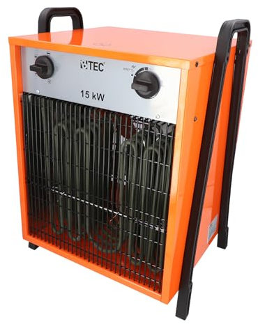 BTEC Heizlüfter 15000 Watt - Elektroheizer - 3 Heizstufen - Frostwächter - Perfekt für Baustelle, Werkstatt, Garage - Heizstrahler - 15kW Heizer