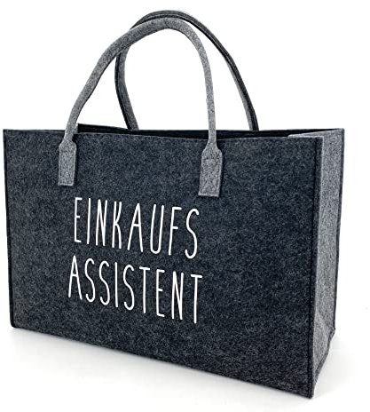 heimtexland Allzweck Filztasche Einkaufstasche Shopper Filz Tragetasche Einkaufskorb Aufbewahrung XL Tasche mit Henkel 30x45 robust langlebig Geschenkidee Typ717 Einkaufsassistent-Anthrazit 30x45 cm