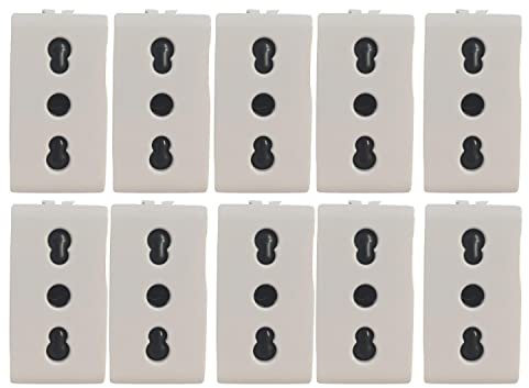 10 Pezzi Presa Bipasso Bivalente 2P+T 10/16A, Compatibile Con Bticino Matix Vidoelettronica® (10)