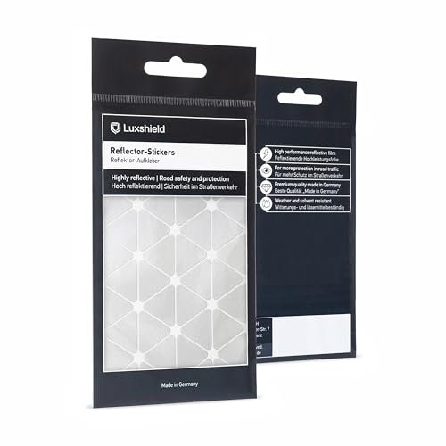 Luxshield Reflektoren Sticker Set - Dreiecke klein - für Fahrrad Roller Kinderwagen - Reflektoren Fahrrad - Reflektoren Kinder