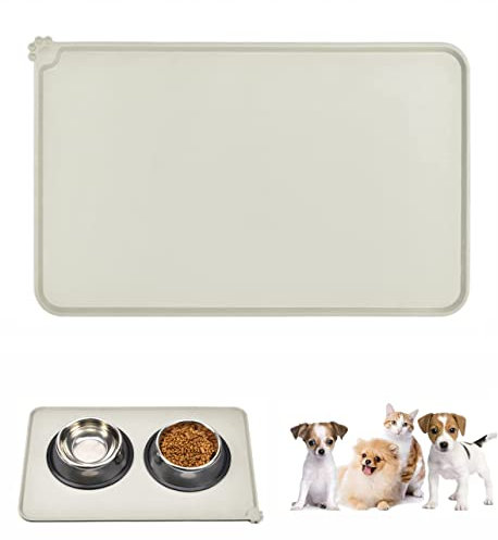 Emwel Hundefuttermatte, Silikon-Hundenapfmatte, rutschfeste Katzen- und Hunde-Futtermatte, wasserdichtes Hunde-Tischset L (47 * 30)