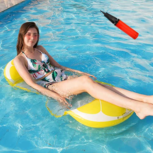 KUMADAI Wasser Hängematte 4 In 1 Aufblasbar Schwimmbett Luftmatratze Pool Tragbar Wasserschwimmer Wasserspielzeug Aufblasbare Pool Float Lounger Schwimmsessel für Erwachsene,Gelb