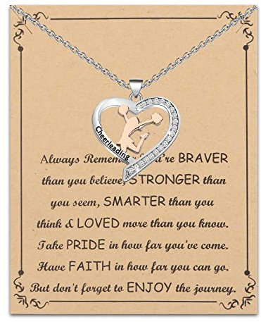 BNQL Cheerleader Halskette Cheerleading Mädchen Geschenk Cheer Halsketten Cheerleader Geschenk für Mädchen Cheerleading Coach Geschenke, Edelstahl