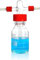 ALWSCI 250 mL Gaswaschflasche Gas Washing Bottle, Borosilikatglas-Laborgaswaschflasche mit GL45 Polypropylen rot Schraubverschluss-System, 1set