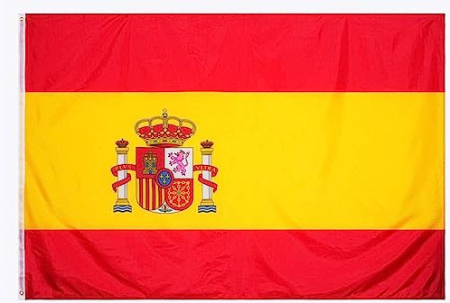 Bandera españa grande para Exterior 225 x150cm ,Bandera de España balcón Reforzada y con 2 Ojales metálicos (ESPAÑA GRANDE)