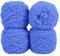 Uiopa Flauschige Wolle Garn Königsblau, 400g(4 x 100g, 4 x 80m) Plüschwolle zum Stricken 3 Stränge Fransengarn, Handstrickgarn Weiche Häkelwolle zum Decken Schals Mützen DIY-Projekte