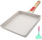 AIKENBBKK Poêle à Tamagoyaki, Grande poêle à omlette japonaise avec poignée amovible, 23x21 cm poele japonaise omelette antiadhésive, résistante au four et au lave-vaisselle (Blanc)