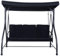 SFAREST 3 Seater Swing Chair, Hammock Bench Garden Swing Seat with Adjustable Canopy and Cushions, Outdoor Hanging Rocking Chair for Balcony Backyard Poolside (Black)