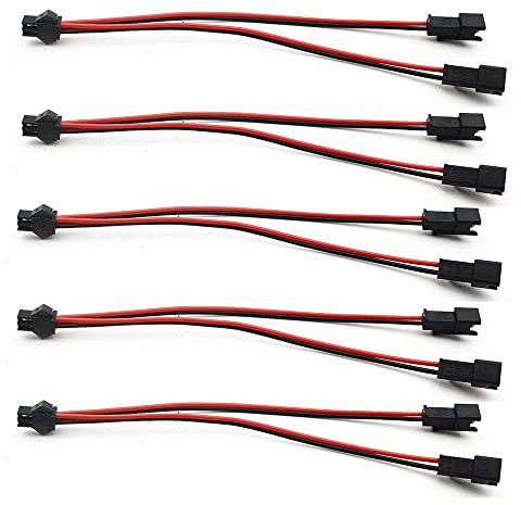 Vrabocry 5pcs 15cm 2pin SM Splitter JST Stecker 1 bis 2 männlich und weiblich für 5630 3528 5050 eine Farbe LED Streifen