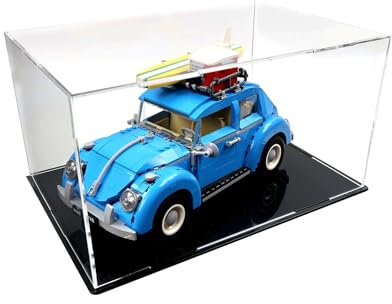 icuanuty Acryl Vitrine für Lego 10252 Creator Volkswagen Beetle VW Käfer, Staubgeschützte Aufbewahrung und Organisation Vitrine für Lego Modell, Größe: 31x20x21 cm (Nur Vitrine )