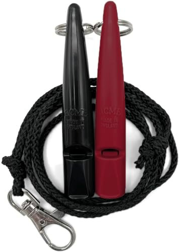 ACME Hundepfeife No. 211,5 mit Pfeifenband | Im Doppelpack | 2 Pfeifen inklusive 2 Bänder | Ideal für den Rückruf - Laut und weitreichend (Black + Fuchsia)