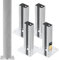 KOTARBAU® 4er Set Pfostenträger 60x40 mm Dübelplatte mit Zaunfuß feuerverzinkt Aufschraubhülse Pfostenschuh für Pfosten Pfostenträger Doppelstabmattenzaun zum Aufschrauben