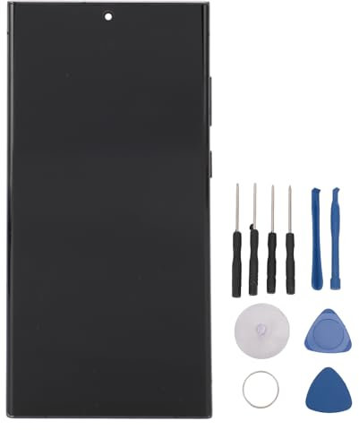 OLED Screen for S23 Ultra, LCD Digitizer Replacement for S23 Ultra EU Version, Display Screen for Touch Screen Repair Kits, with Black Frame