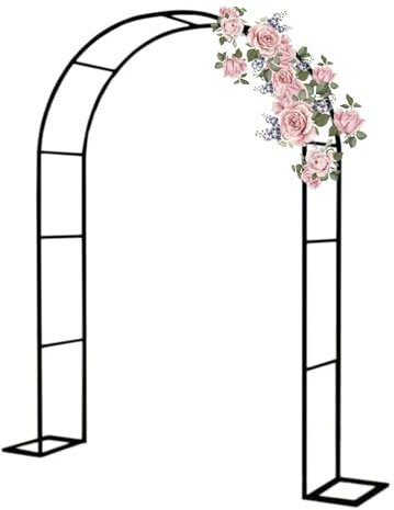 Breites Spalier for Kletterpflanzen im Freien Gartenlaube Rosengarten-Bogen Hochzeits-Bogen Gartenlaube Rund oben for Kletterpflanzen im Freien schwarz 230 cm hohes