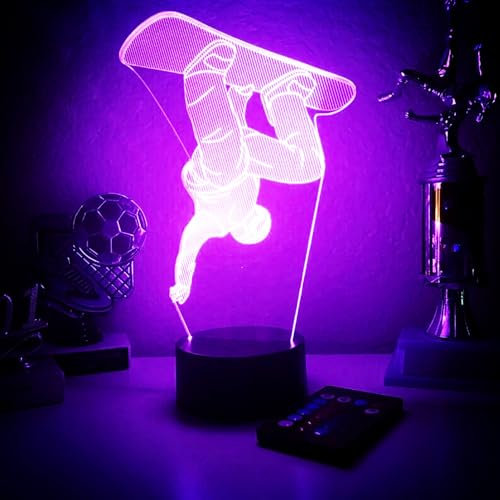 Jinson well 3D sport skateboard Lampe optische Illusion Nachtlicht 16 Farbwechsel Tisch Schreibtisch Dekoration Lampen USB Spielzeug