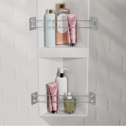 FOCSPROD Barra de Almacenamiento de Esquina de Ducha para Caravana, 7.5 a 13.4 Pulgadas, para baño, Remolque, organización de Almacenamiento, Barra de Esquina de Ducha de Acero Inoxidable para