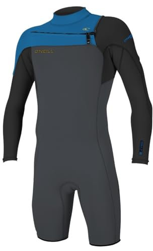 ONeill Hammer Herren Neoprenanzug, 2 mm Brust-Reißverschluss, langärmelig, kurzärmlig, Graphit Black Ocean, atmungsaktiv