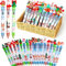 50 Pezzi Penne Natalizie Bambini in 6 COLORI Gadget Natale Bambini Regalini Fine Festa Compleanno Penne a Sfera Colorate Gadget Compleanno (50)