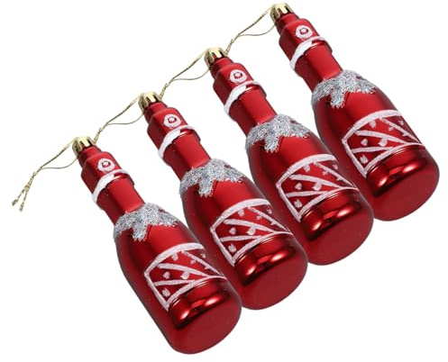 ABOOFAN 4pcs Christmas Tree Pendants Wine Bottle Baubles for Xmas Decorations Tree
