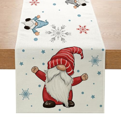 Tischläufer Weihnachten Rentier Baum Schneeflocken Weihnachtsdeko Weihnachtstischdecke Weihnachtsdeko Tisch Weihnachtstischläufer Deko Winter Tischläufer 40x140 cm (05, 40 x 140 cm)