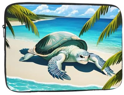 Beach Turtle Custodia per computer portatile da 10 pollici antiurto custodia protettiva per notebook tablet borsa da trasporto nera 25,40 cm