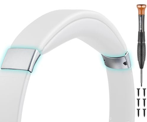 SOULWIT Archetto Coperchio Laterale Cursore per Bose QuietComfort 35 & QC35 II (QC35ii)/QC45/QuietComfort SE (QC SE)/Quiet Comfort Wireless Cuffie, Ricambio Kit per Archetto Tappi Terminali - Argento