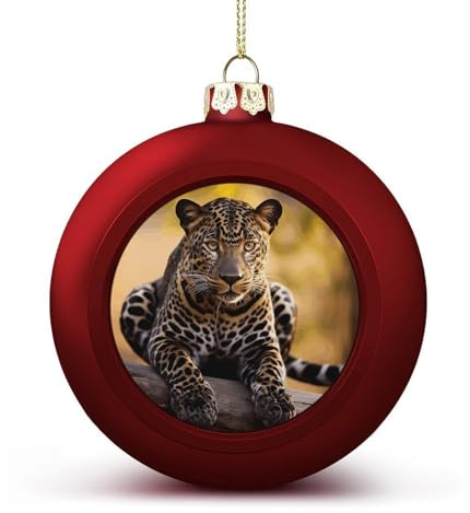 Weihnachtskugel-Ornamente, 4,1 cm, bruchsicher, Afrika, Natur, Leopard, Weihnachtsbaumschmuck, hängende Kugeln für Weihnachtsbaum, Weihnachtsbaum, Anhänger für Urlaub, Hochzeit, Party, 2 Stück