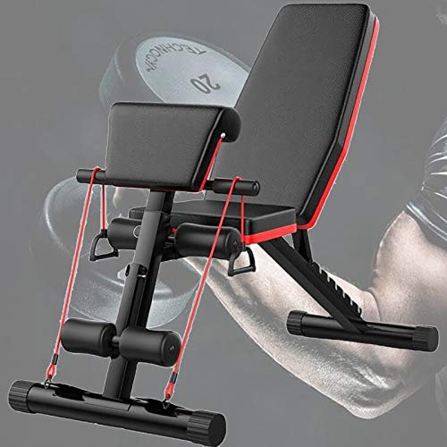 WTLONBF Hantelbank mit Schräg- und Schrägbank, Hantelbank in Rückenlage für das Krafttraining im Heim-Fitnessstudio, verstellbare Hantelbank, Faltbare Trainingsbank für Ganzkörpertraining