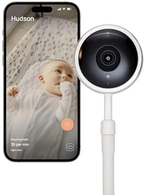 Luna Home Baby Eye Moniteur intelligent pour bébé et support au sol, zéro portable, suivi de mouvement de respiration du sommeil sans capteur, détection de pleurs, vision nocturne, audio