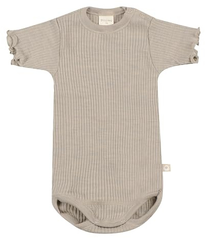 Dilling Kurzarm-Body aus Merinowolle für Babys