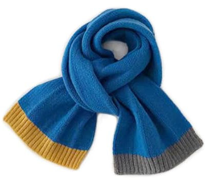 ENSTAB Kinder Schal Winter Baumwolle Halstuch Kinder Mädchen und Jungen (Stricken-Blau)