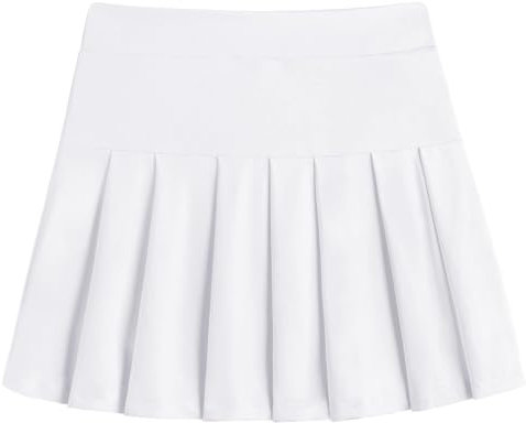 Arshiner Gonna per Ragazze Gonna Sportiva Gonna da Tennis Bianca Gonna da Golf Gonna a Pieghe per Bambini con Tasche Pantaloni Interni Gonna a Pieghe Casual 140/10-11 Anni