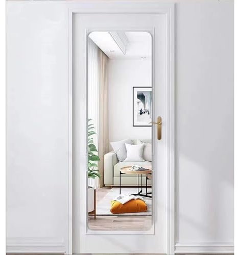 Specchio adesivo a figura intera per pareti, grandi specchi da parete, adesivi da parete per camera da letto, specchi da attaccare per porte dell'armadio, 20 cm x 60 cm, angolo rotondo mirrorsoft e