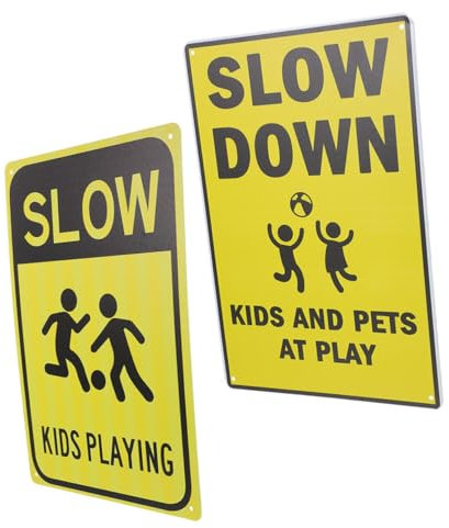 iplusmile 2pièces Panneaux De Signalisation Avertissement Pour Garçon Fille Jouant De Caution Route Sécurité Routière Pour