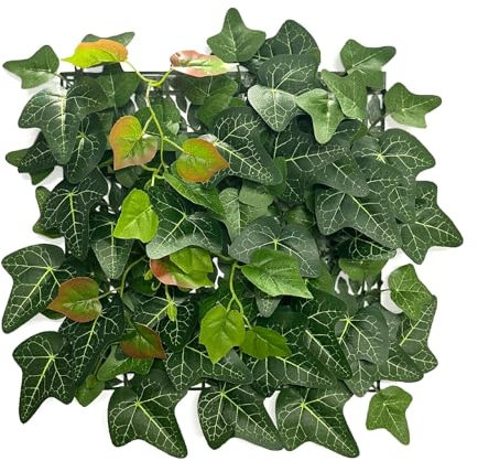 Floordirekt Pflanzenwand 33 x 33 cm - Kunstpflanzen zur Wandmontage - Wandgarten - Künstliche Pflanze mit Efeu Deko für Wand, Balkon & Garten (Ivy)