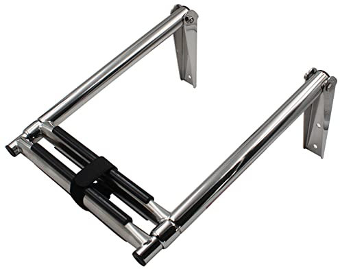 2/3/4 gradini Scaletta telescopica Pieghevole a 4 gradini per pontile per Barche Scaletta per Barche in Acciaio Inox Ribaltabile Scaletta da Bagno per pontile per Yacht