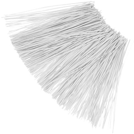 Ciieeo 500pcs Plastic Coated Iron Wire Ties for Cable Wrap Management Garden Wire Cord Tie